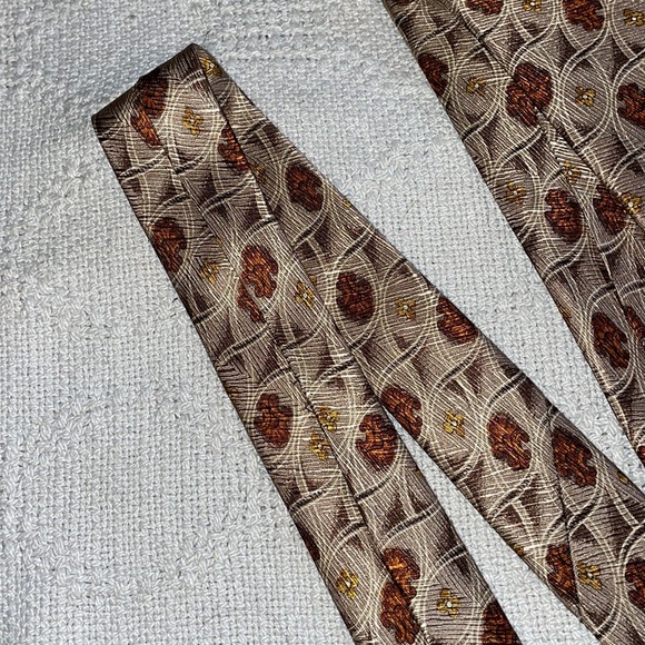 Harken Tie Men Regular Gold Pattern 100% Silk Dress - Picture 6 of 12